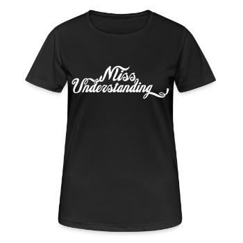 Miss Understanding - Farbwechsel - Frauen T-Shirt atmungsaktiv - Schwarz - Vorne - AI Model Female 172 light (172cm)