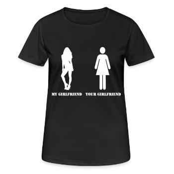 mon petit ami de votre ami - T-shirt respirant Femme - noir - Devant - AI Model Female 172 light (172cm)