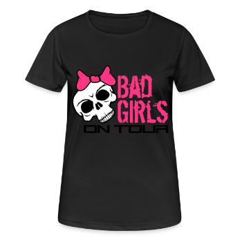 schaedel totenkopf boese bad gefaehrlich on tour u - Frauen T-Shirt atmungsaktiv - Schwarz - Vorne - AI Model Female 172 light (172cm)