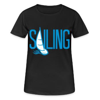 voile hobby bateau voilier voilier mer wa - T-shirt respirant Femme - noir - Devant - AI Model Female 172 light (172cm)