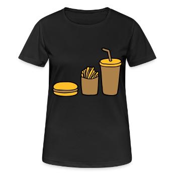 Burger Frites Cola - T-shirt respirant Femme - noir - Devant - AI Model Female 172 light (172cm)