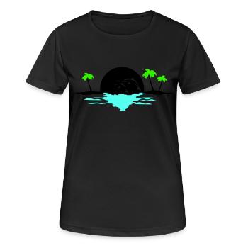 sunset delfine - Frauen T-Shirt atmungsaktiv - Schwarz - Vorne - AI Model Female 172 light (172cm)