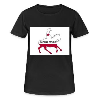 California State Flag Cowboy - Women's Breathable T-Shirt - black - Front - AI Model Female 172 light (172cm)