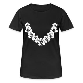 Flower Necklace - Women's Breathable T-Shirt - black - Front - AI Model Female 172 light (172cm)