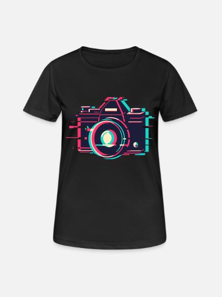 VHS Malfunction Camera - Retro Digital Photography - Women's Breathable T-Shirt - black