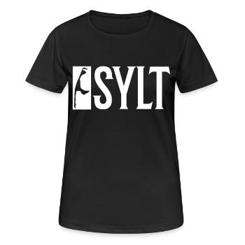 L’île de Sylt - T-shirt respirant Femme - noir - Devant - AI Model Female 172 light (172cm)