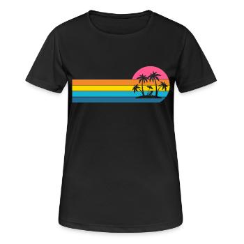 Palmiers de l’île - T-shirt respirant Femme - noir - Devant - AI Model Female 172 light (172cm)