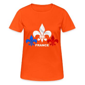 fleurs_de_lys_3 - Frauen T-Shirt atmungsaktiv - Neonorange - Vorne - AI Model Female 172 dark (172cm)