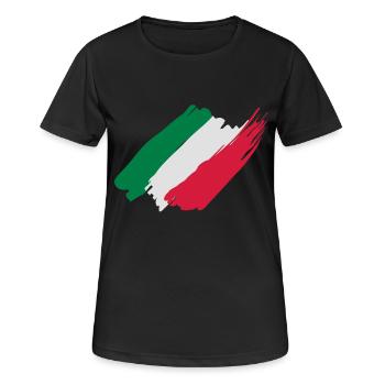 italie, drapeau italien,bandiera italiana - T-shirt respirant Femme - noir - Devant - AI Model Female 172 light (172cm)