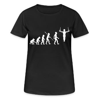 Evolution Gymnastik Turnen Akrobatik Geräteturnen - Frauen T-Shirt atmungsaktiv - Schwarz - Vorne - AI Model Female 172 light (172cm)