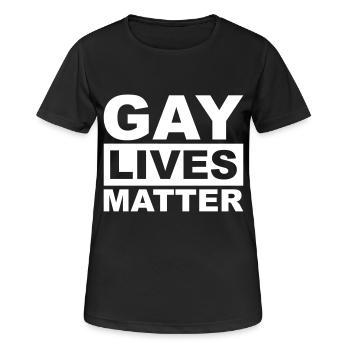 Homosexuelles Leben ist wichtig - Frauen T-Shirt atmungsaktiv - Schwarz - Vorne - AI Model Female 172 light (172cm)