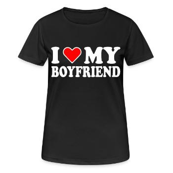 I love my boyfriend - Frauen T-Shirt atmungsaktiv - Schwarz - Vorne - AI Model Female 172 light (172cm)
