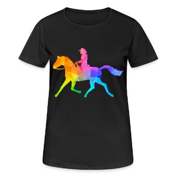 Cavalier western - T-shirt respirant Femme - noir - Devant - AI Model Female 172 light (172cm)