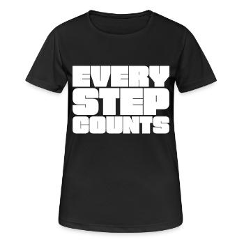 Chaque pas compte - T-shirt respirant Femme - noir - Devant - AI Model Female 172 light (172cm)