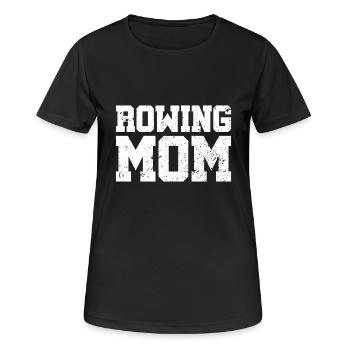Rowing Mom - Rudern - Ruderin - Mutter - Frauen T-Shirt atmungsaktiv - Schwarz - Vorne - AI Model Female 172 light (172cm)