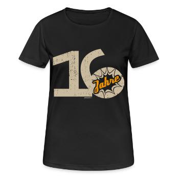 16 Geburtstag - Frauen T-Shirt atmungsaktiv - Schwarz - Vorne - AI Model Female 172 light (172cm)