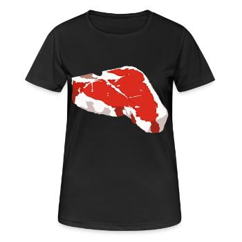 Steak - Frauen T-Shirt atmungsaktiv - Schwarz - Vorne - AI Model Female 172 light (172cm)