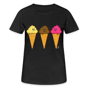Ice Cream Trio - T-shirt respirant Femme - noir - Devant - AI Model Female 172 light (172cm)