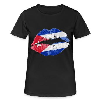 Kiss (Cuba / Cuba) - T-shirt respirant Femme - noir - Devant - AI Model Female 172 light (172cm)