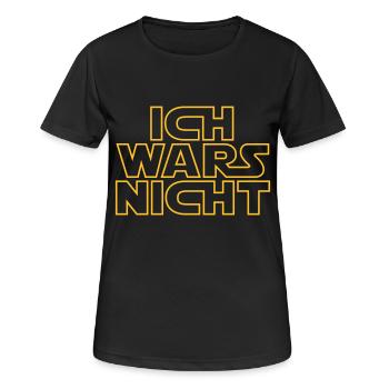Ich war's nicht - Frauen T-Shirt atmungsaktiv - Schwarz - Vorne - AI Model Female 172 light (172cm)