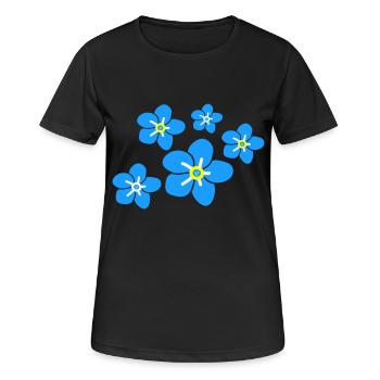 Forget me not flower2 - Women's Breathable T-Shirt - black - Front - AI Model Female 172 light (172cm)