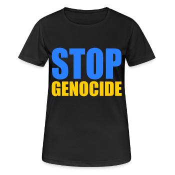 Stop genocide - T-shirt respirant Femme - noir - Devant - AI Model Female 172 light (172cm)