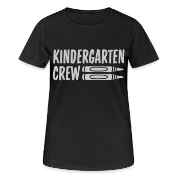 Premier jour d’école Kindergarten Crew - T-shirt respirant Femme - noir - Devant - AI Model Female 172 light (172cm)
