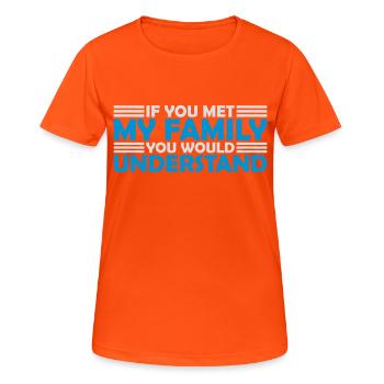 vous comprendriez citation - T-shirt respirant Femme - orange néon - Devant - AI Model Female 172 dark (172cm)