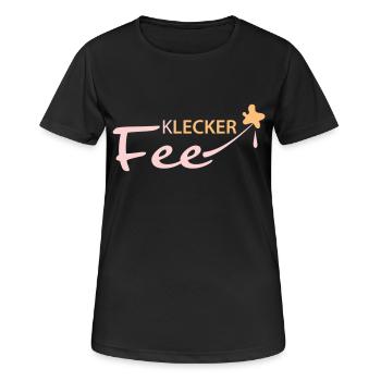 Lecker Klecker Fee - Frauen T-Shirt atmungsaktiv - Schwarz - Vorne - AI Model Female 172 light (172cm)
