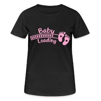 Chargement des pieds de bébé bébé - T-shirt respirant Femme - noir - Devant - AI Model Female 172 light (172cm)