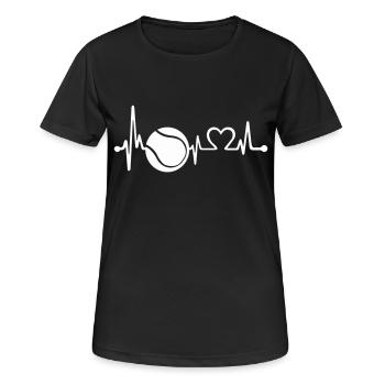tennis beat love - Frauen T-Shirt atmungsaktiv - Schwarz - Vorne - AI Model Female 172 light (172cm)