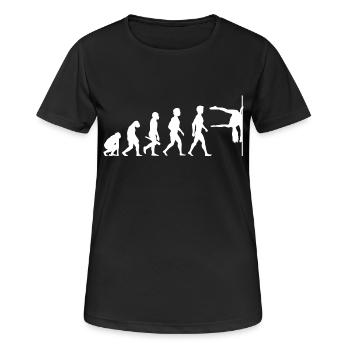 Evolution Poledance Pole Dancing Stange Tanzen - Frauen T-Shirt atmungsaktiv - Schwarz - Vorne - AI Model Female 172 light (172cm)