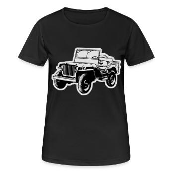 Willys Jeep - T-shirt respirant Femme - noir - Devant - AI Model Female 172 light (172cm)