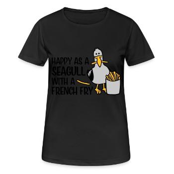 Heureux comme une mouette - T-shirt respirant Femme - noir - Devant - AI Model Female 172 light (172cm)