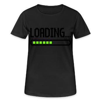 loading - Frauen T-Shirt atmungsaktiv - Schwarz - Vorne - AI Model Female 172 light (172cm)