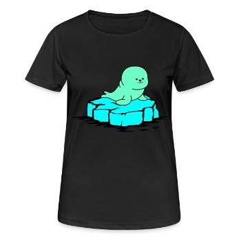 Phoque banquise - T-shirt respirant Femme - noir - Devant - AI Model Female 172 light (172cm)