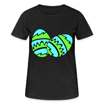ostereier 02 - Frauen T-Shirt atmungsaktiv - Schwarz - Vorne - AI Model Female 172 light (172cm)