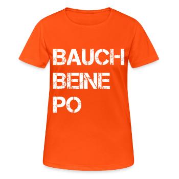 Belly Legs Butt Girls Fitness - Women's Breathable T-Shirt - neon orange - Front - AI Model Female 172 dark (172cm)