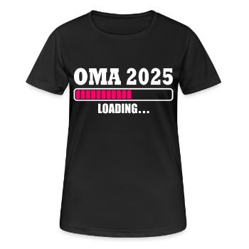 Oma 2025 - Frauen T-Shirt atmungsaktiv - Schwarz - Vorne - AI Model Female 172 light (172cm)