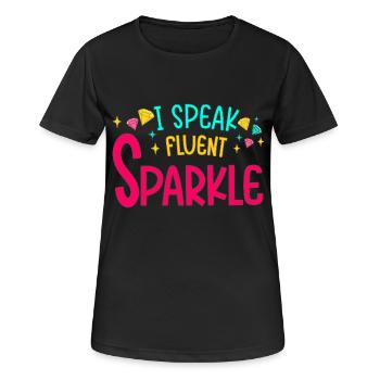 Peinture au diamant Artiste Speak Sparkle Diamond - T-shirt respirant Femme - noir - Devant - AI Model Female 172 light (172cm)