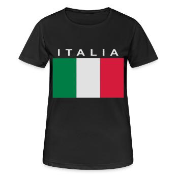italia patch bandiera - Women's Breathable T-Shirt - black - Front - AI Model Female 172 light (172cm)