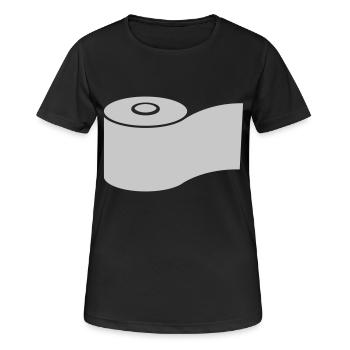 Humour Logo Rouleau de papier toilette - T-shirt respirant Femme - noir - Devant - AI Model Female 172 light (172cm)