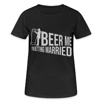 Beer Me Me marier - T-shirt respirant Femme - noir - Devant - AI Model Female 172 light (172cm)
