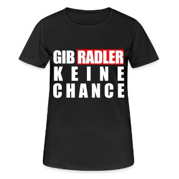 Gib Radler keine Chance - Frauen T-Shirt atmungsaktiv - Schwarz - Vorne - AI Model Female 172 light (172cm)