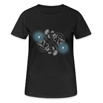 Poisson-grenouille - T-shirt respirant Femme - noir - Devant - AI Model Female 172 light (172cm)