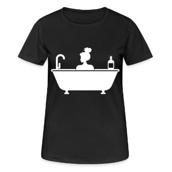 Entretien de la baignoire - T-shirt respirant Femme - noir - Devant - AI Model Female 172 light (172cm)