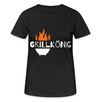 Grill König - Frauen T-Shirt atmungsaktiv - Schwarz - Vorne - AI Model Female 172 light (172cm)