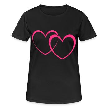 doppelherzen - Frauen T-Shirt atmungsaktiv - Schwarz - Vorne - AI Model Female 172 light (172cm)