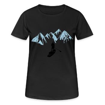 Stand Up Paddle - Berge & Touring Abenteuer SUP - Frauen T-Shirt atmungsaktiv - Schwarz - Vorne - AI Model Female 172 light (172cm)