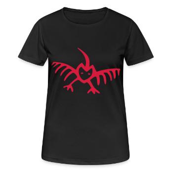 petroglyphe fabeltier vektor - Frauen T-Shirt atmungsaktiv - Schwarz - Vorne - AI Model Female 172 light (172cm)